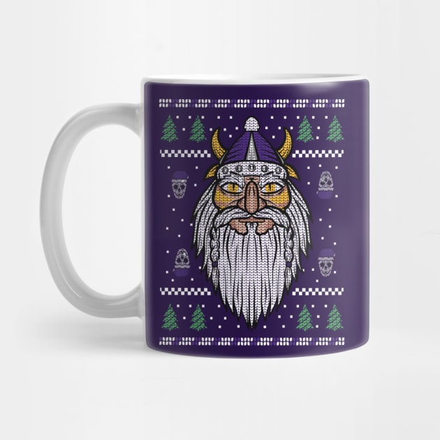 Purple and Gold Viking Ugly Christmas Sweater Style by SLAG_Creative